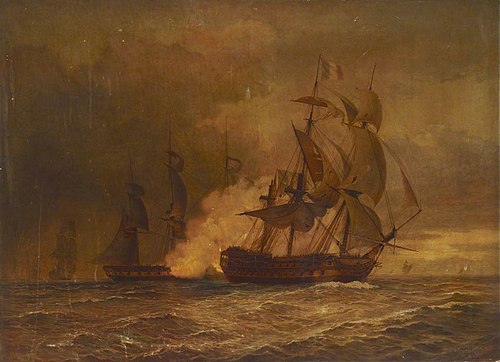 The capture of the 'Guillaume Tell', 30 March 1800, 1888, Arthur Ackland Hunt