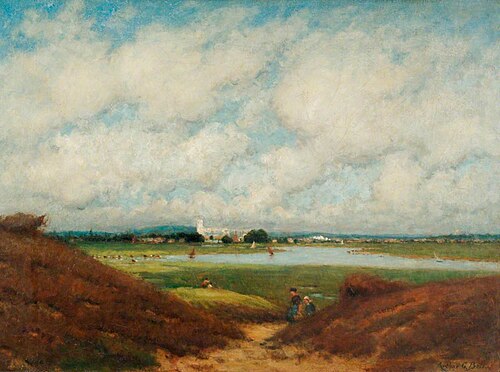 View of Christchurch Priory from Warren Head, Christchurch, , Arthur George Bell