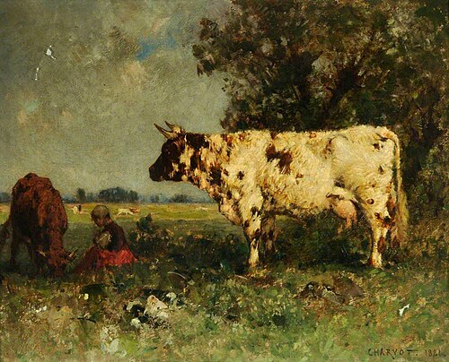 Landscape with Cattle, 1881, Eugène Charvot