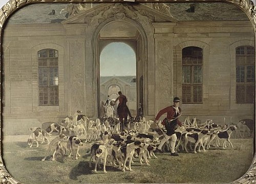 La meute sortant des grandes écuries de Chantilly, 1865, Jean-Maxime Claude