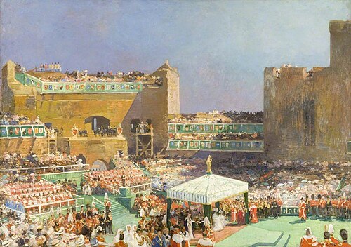 Investiture of the Prince of Wales at Caernarvon, 1912, Eugène Louis Gillot