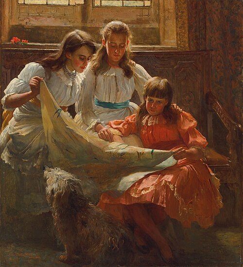 The reading lesson, , Arthur Trevethin Nowell