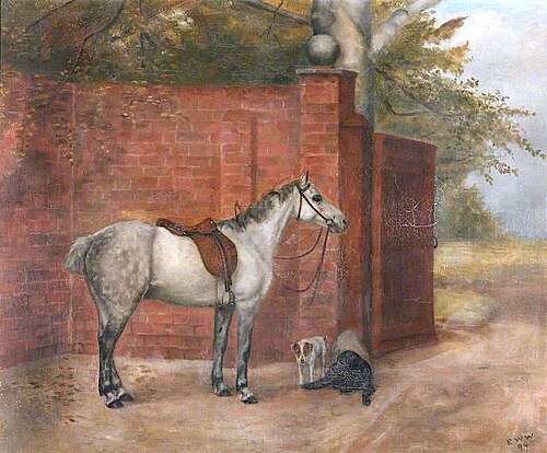 A Dapple-grey Horse with Dogs, 1894, Evelyn Blacklock