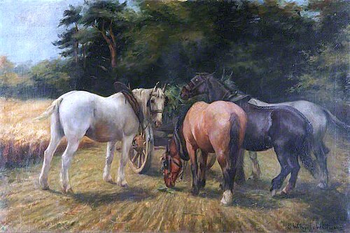Four Horses and a Cart, 1902, Evelyn Blacklock