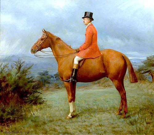 Francis Alexander Wolryche-Whitmore (1845-1927) on the Chestnut horse, 'Whitelegs', 1907, Evelyn Blacklock