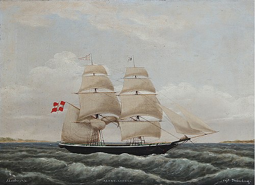 The schooner Alert of Assens under the command of Captain Svinding, 1856, Jens Thielsen Locher