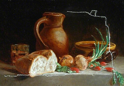 Still Life with Bread and Onions, , Auguste Aristide Fernand Constantin