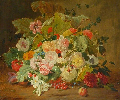 Flowers and Fruit, 1877, Auguste Bonnefoi