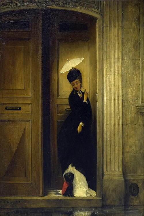 Woman with Dog in Doorway, 1875, Auguste Joseph Delessard