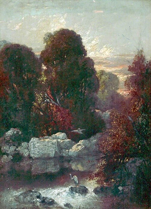 Landscape with Storks, 1872, Auguste Joseph Delessard