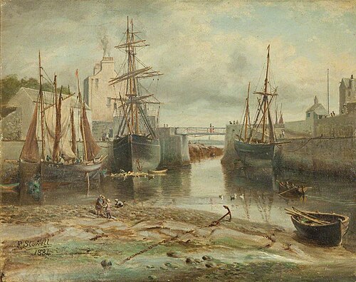 Castletown Harbour, 1884, Flaxney Stowell