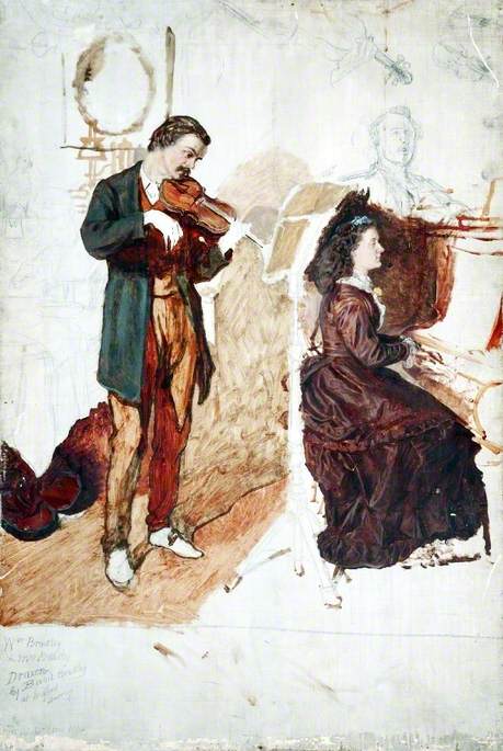 William and Mrs Bradley (unfinished sketch), , Basil Bradley