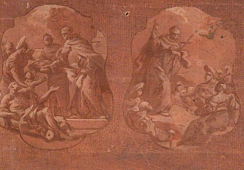 Saint Giovanni di Dio Distributing Bread and Preaching, 1767, Francesco Narice