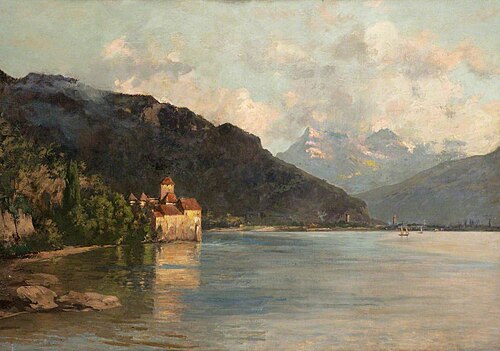 Lake Geneva with Chillon Castle, , Francis E. Chardon