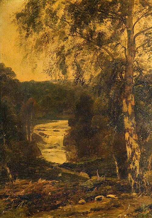 Mountain Scene with Waterfall, , Theodore Hines