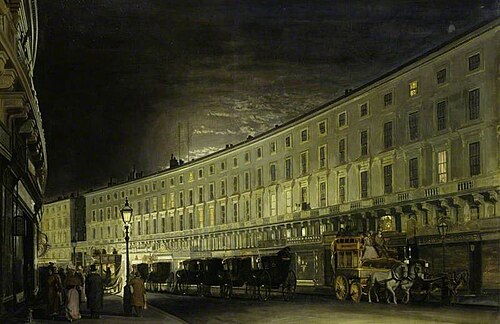 Regent Street Quadrant at Night, 1897, Francis Leslie M. Forster
