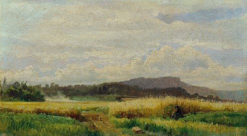 Getreidefeld mit alter Frau, 1875, Johann Till