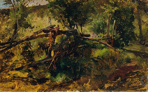 Waldweg mit Zaun, 1875, Johann Till