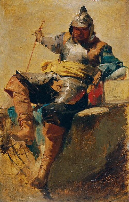 Mann in Rüstung des 17. Jahrhunderts, 1889, Johann Till