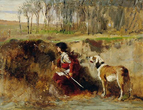 Ritter mit Hund, 1875, Johann Till