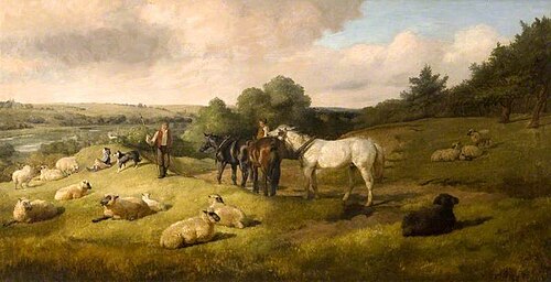 Horses and Sheep in a Landscape, , Thomas Barrett
