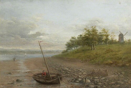 The Old Windmill, Bowness-on-Solway, 1858, Benjamin Scott