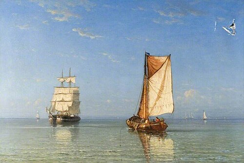 Shipping in a Calm, 1878, Johannes Fredrick Schutz