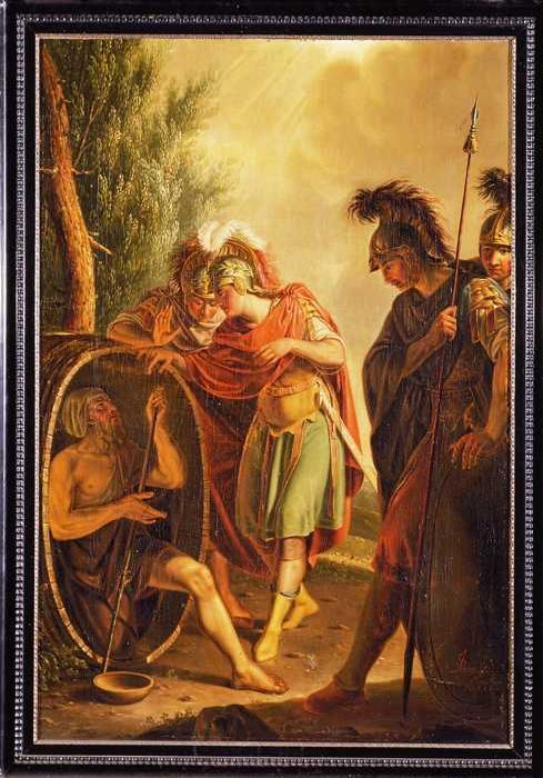 Schoorsteenstuk met Alexander en Diogenes, 1783, Johannes Zacharias Simon Prey