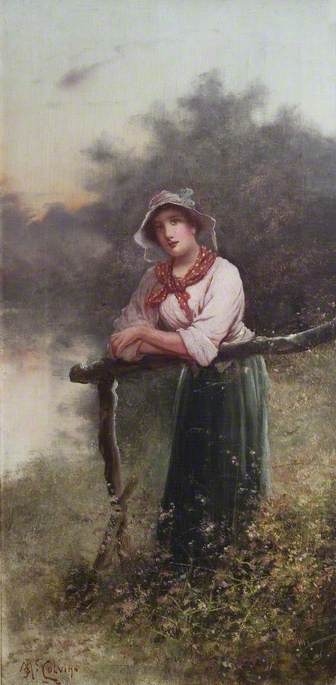 Girl Leaning on a Fence, , John A. McColvin