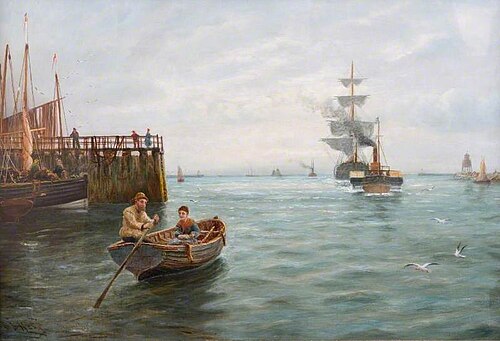 The Entrance to the Tyne, 1895, Bernard Benedict Hemy