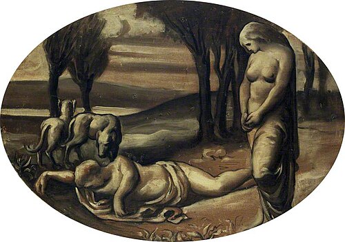Pyramus and Thisbe (decorative panel), , Francis Wollaston Moody