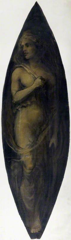 Standing Female Figure (decorative panel), , Francis Wollaston Moody