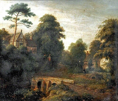 Landscape with a Bridge and Cottages, 1775, Thomas Chubbard
