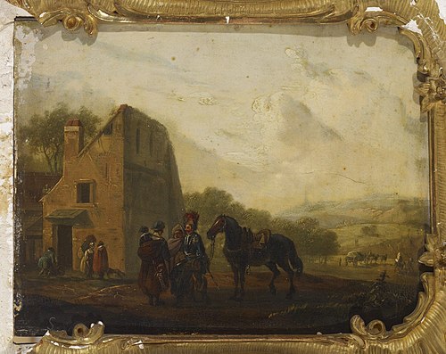 Utanför byvärdshuset, , Bernard-Édouard Swebach