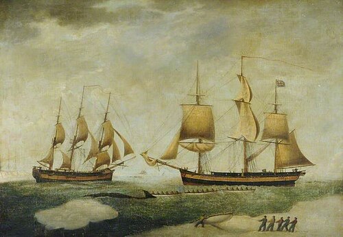 Whaling Barques 'Elizabeth' and 'Leviathan III', 1811, Thomas Fletcher II