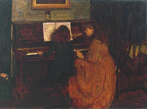 A Music Lesson, 1887, Frank Huddlestone Potter