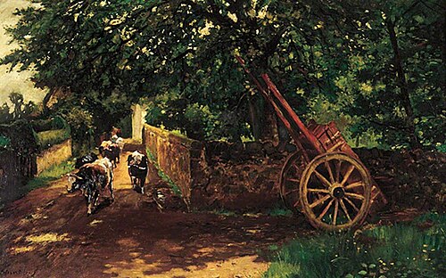 Cattle in a Lane, 1879, Thomas Hunt