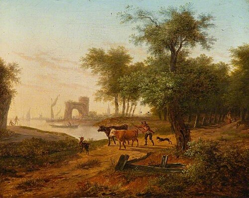 Coast Scene with a Wooded Landscape, , Frans Swagers