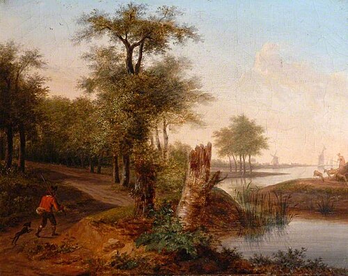 Landscape with a River and a Sportsman, , Frans Swagers