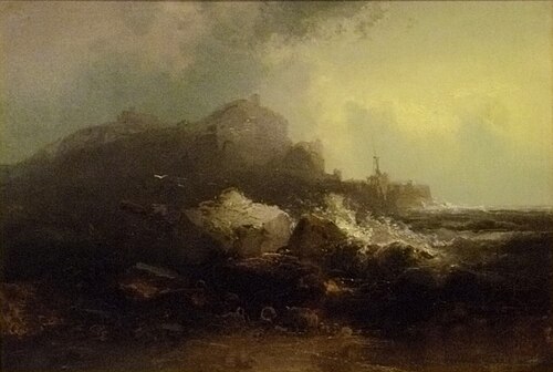 The rocky coastline of England, , Franz Emile Herman Krause