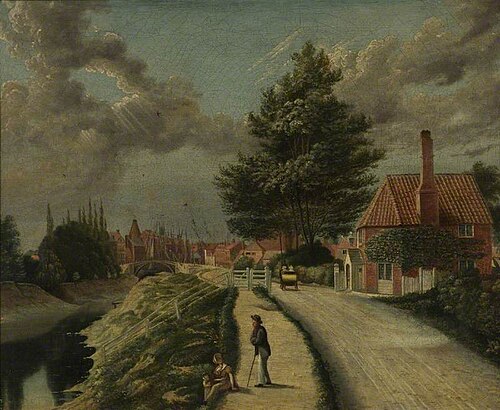 The Turnpike Tollgate beside the River Parrett at Bridgwater, 1800, John Chubb
