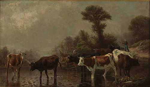 Cattle Crossing Stream, 1860, Thomas Robinson