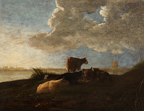 Landscape with Cattle (copy after Aelbert Cuyp), , Thomas Robson