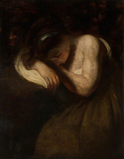 Sleeping Girl (copy after Joshua Reynolds), , Thomas Robson