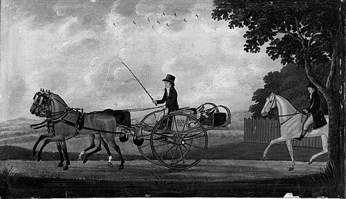 Pair in Trotting Gig, 1800, John Cordrey
