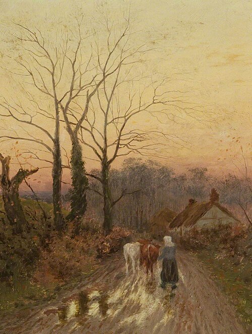 Driving Cattle at Dusk, 1890, John Crane