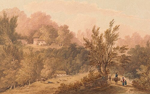 A Lane with Figures - Isle of Wight (?), , Frederick Calvert