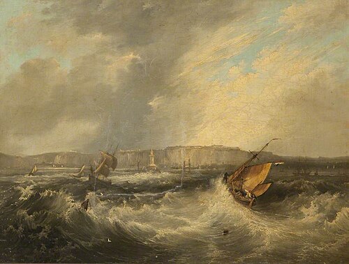 Shipping Scene with Lighthouse, , Frederick Calvert