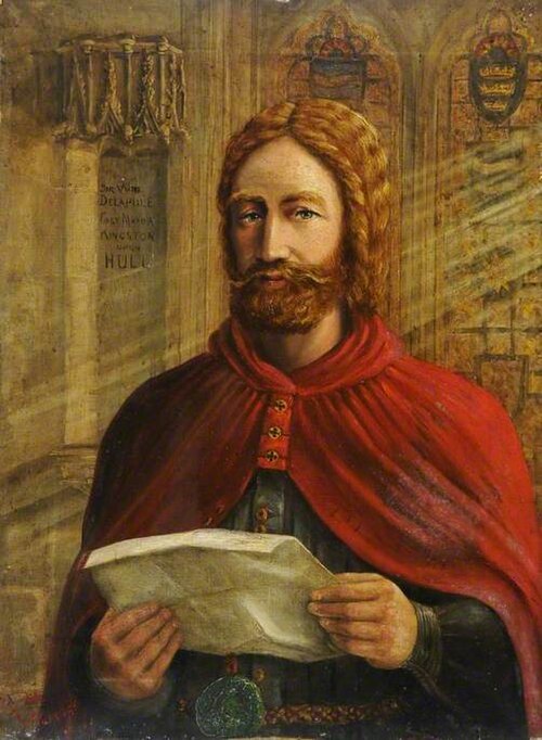 Sir William De la Pole (d.1366), First Mayor of Hull, 1880, Thomas Tindall Wildridge