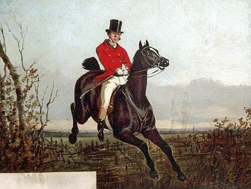 Gentleman on a Black Horse Taking a Fence, , John Dalby